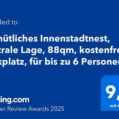 아파트 Gemuetliches Innenstadtnest, Zentrale Lage, 88qm, Kostenfreier Parkplatz, Fuer Bis Zu 6 Personen *
